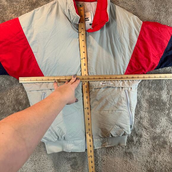 Vintage Puffer Coat Bomber Ski Jacket Alpine Designs Nylon Goose Down Men's S - Picture 10 of 11